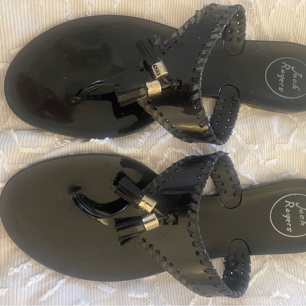 Jack Rogers Black Tassel Sandals